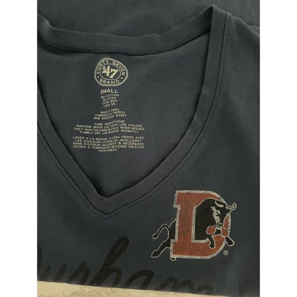 47 Durham Bulls Minor League Baseball Team Long Sleeve Small Womens T-Shirt Blue - Picture 5 of 5